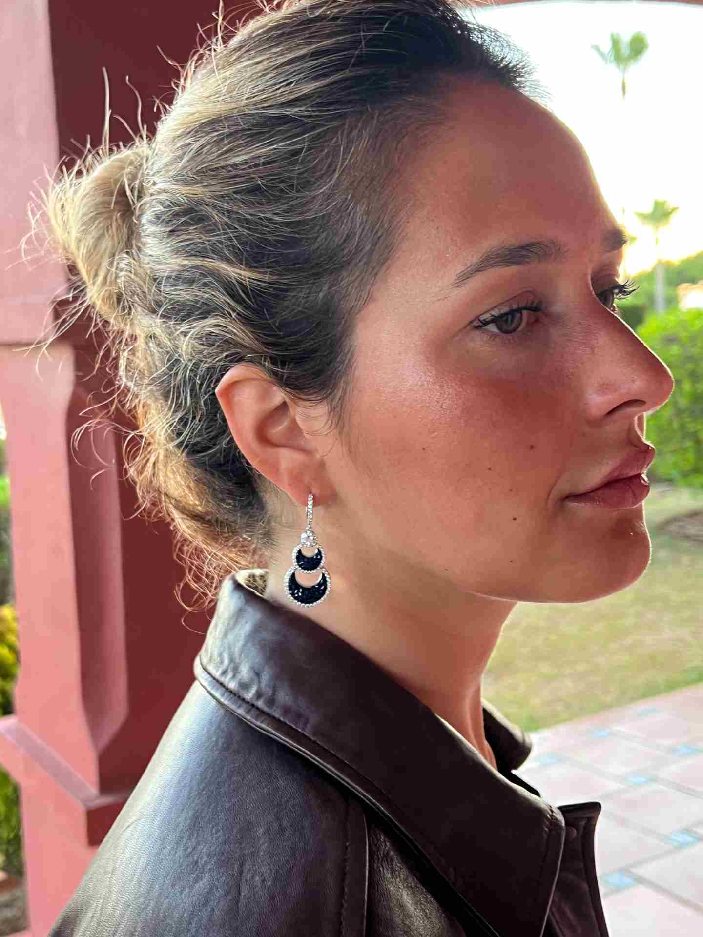 CLEOPATRA earrings, in sterling silver with invisible setting cubic zirconia