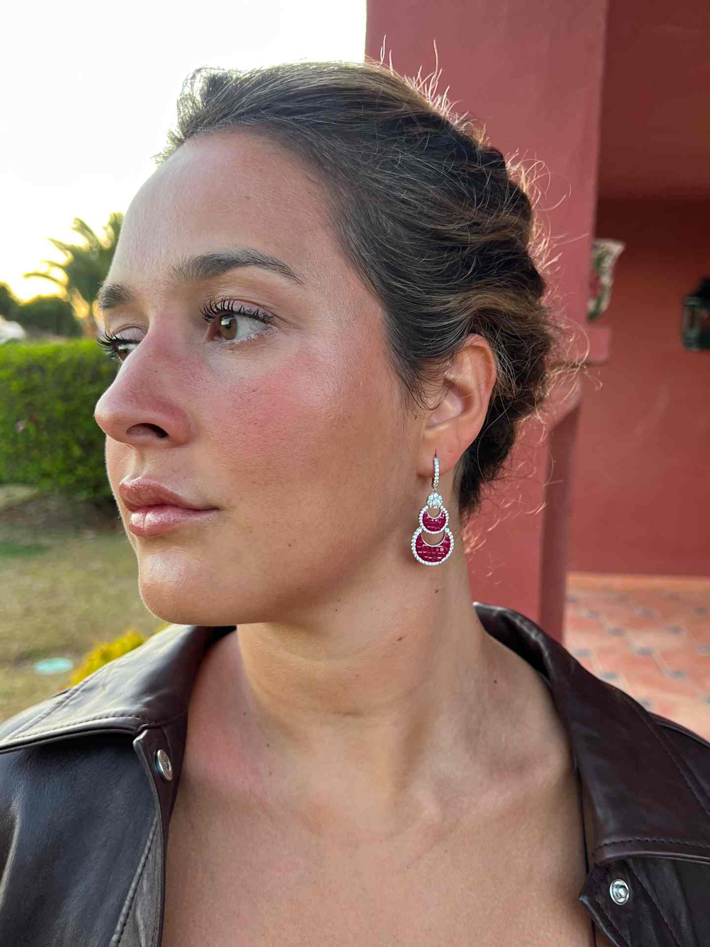 CLEOPATRA earrings, in sterling silver with invisible setting cubic zirconia