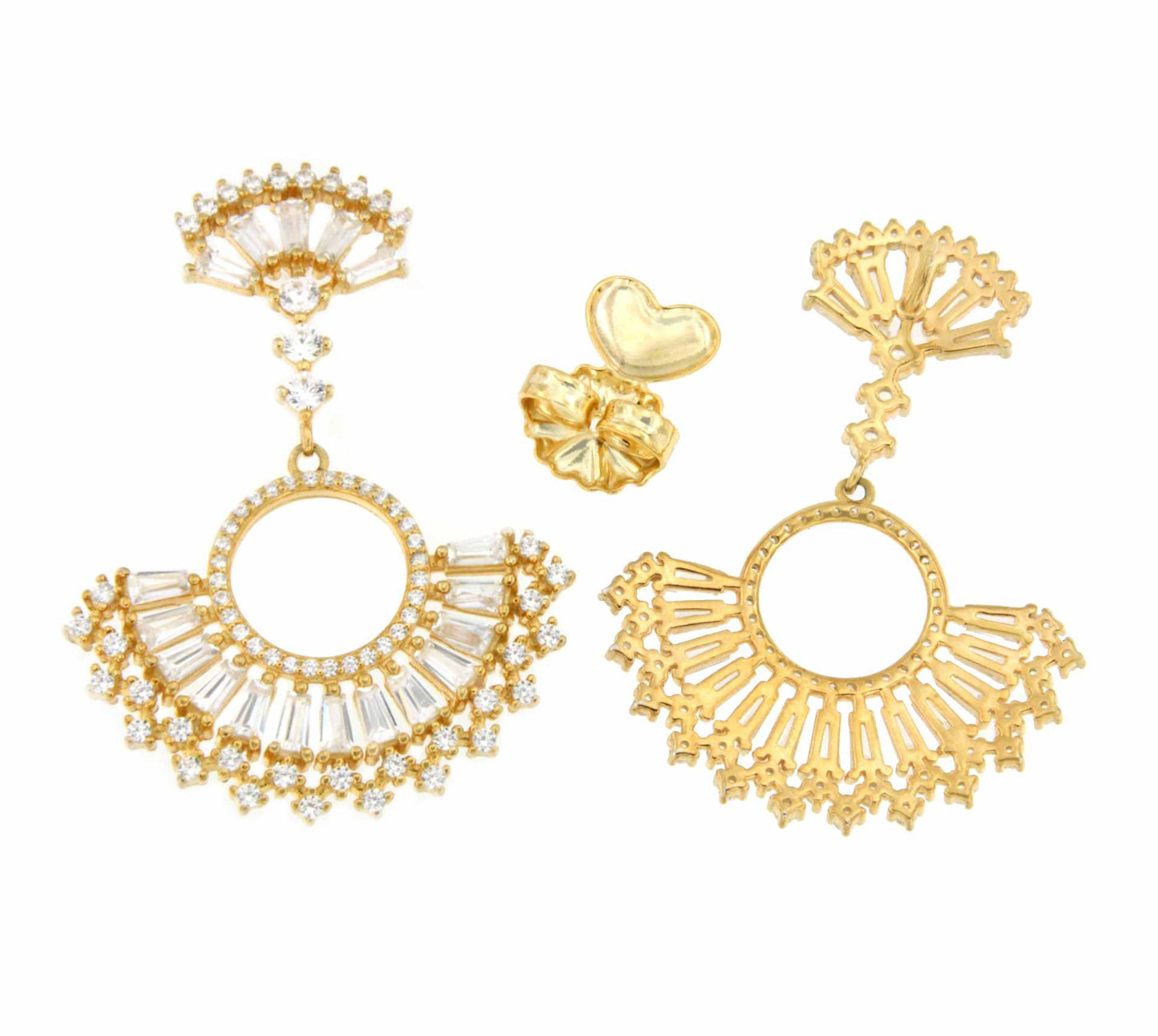 Pendientes ZAHARA en plata 1ª ley bañada en oro