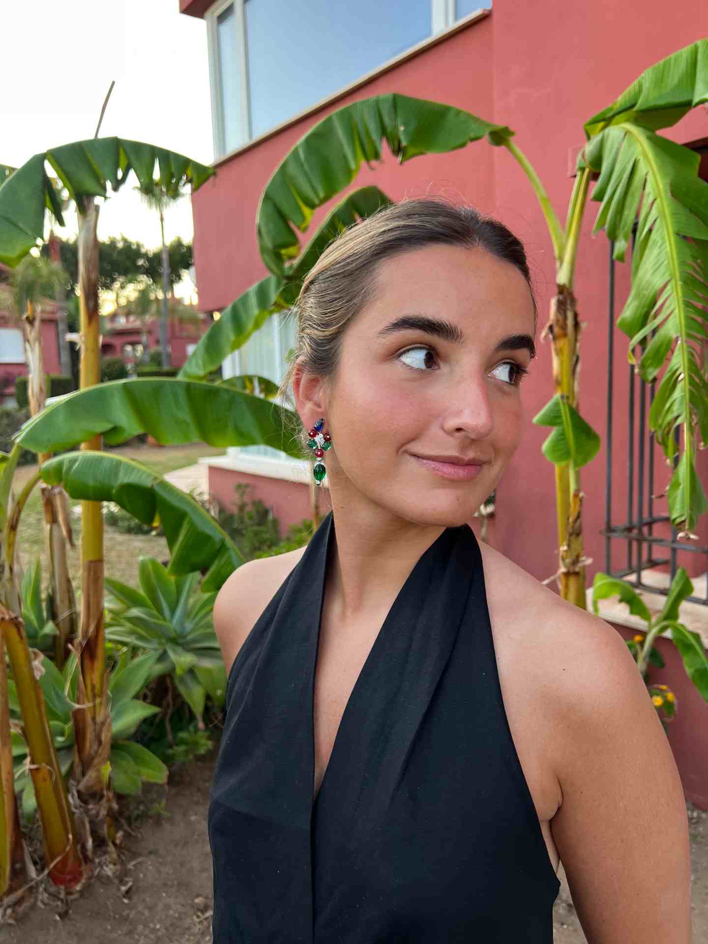 GRETA earrings, in sterling silver with tutti frutti gems