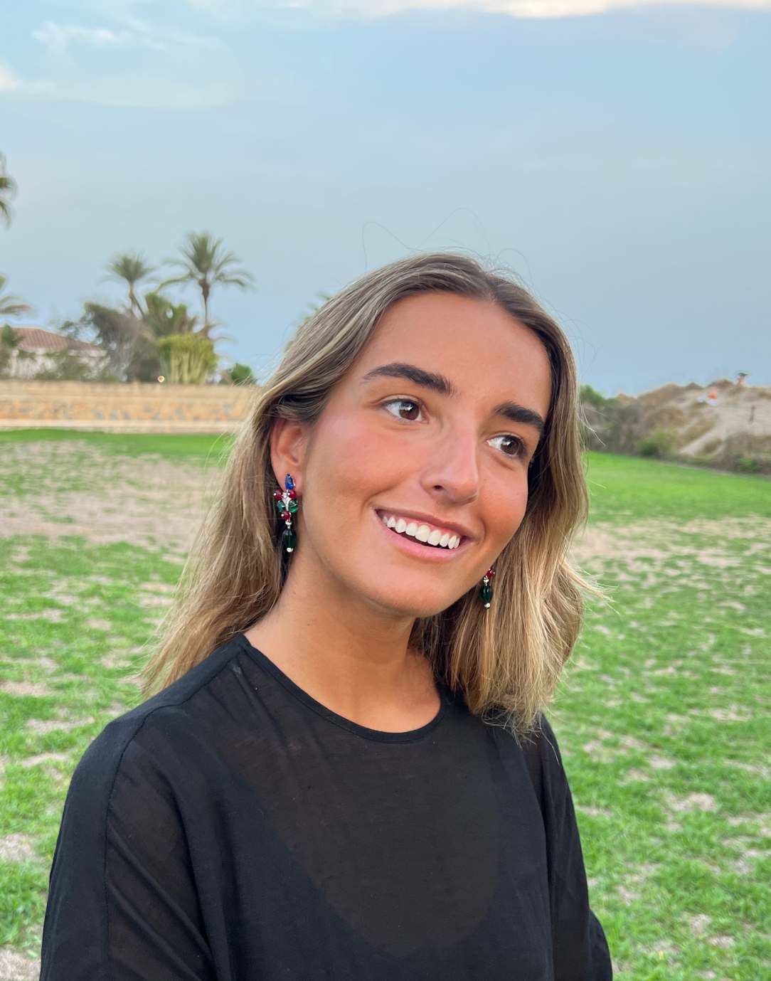 GRETA earrings, in sterling silver with tutti frutti gems