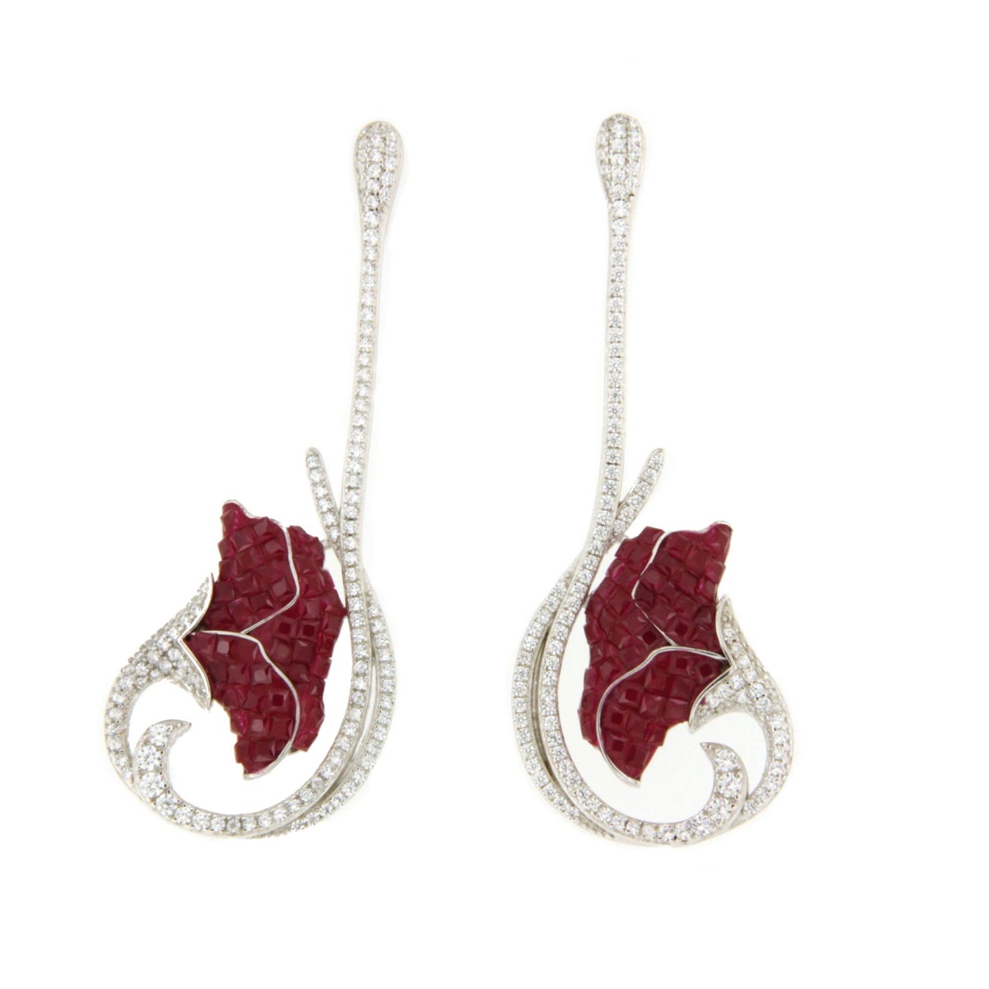 AUDREY earrings in sterling silver with cubic zirconia