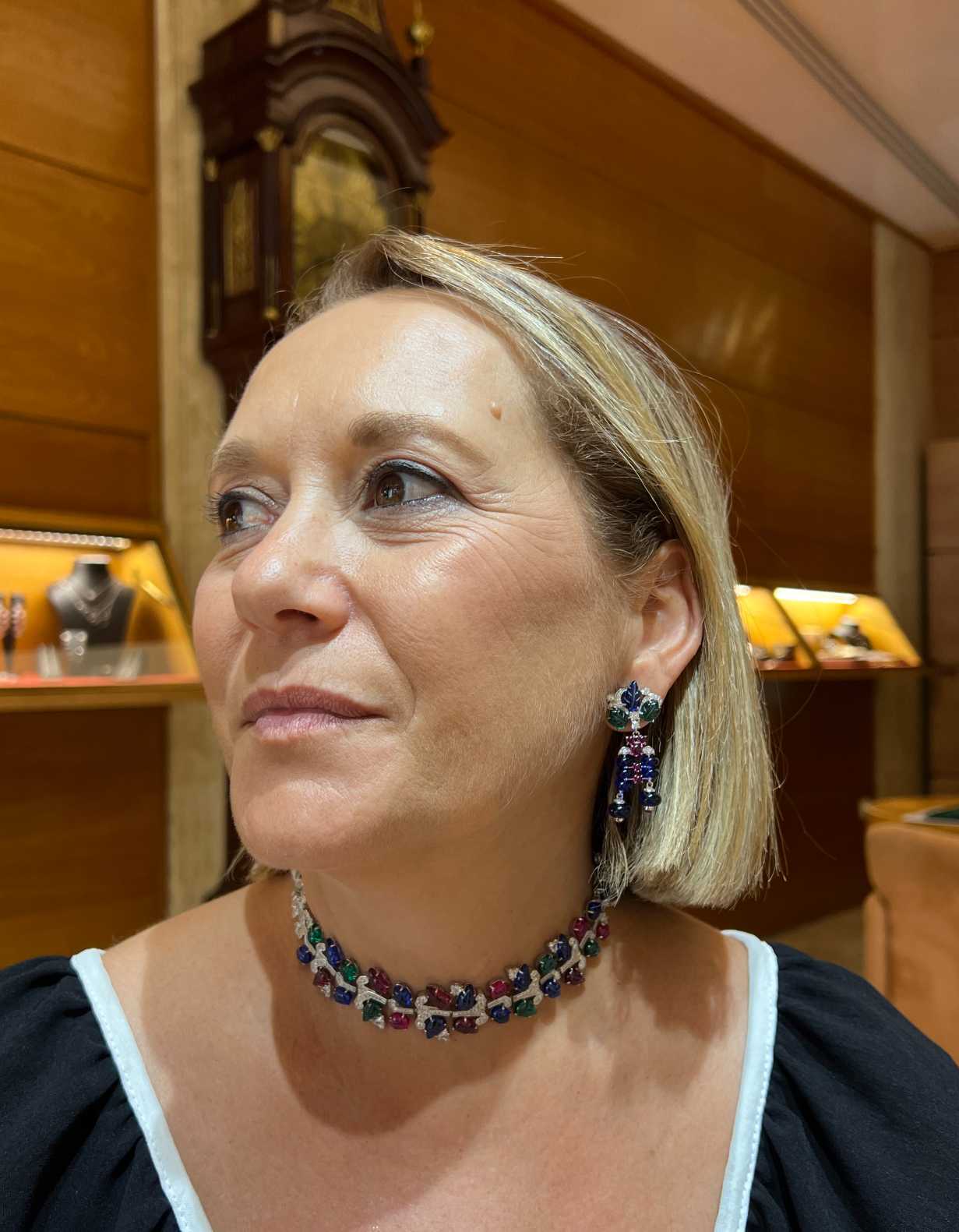 FRIDA bracelet, with colored stones in sterling silver