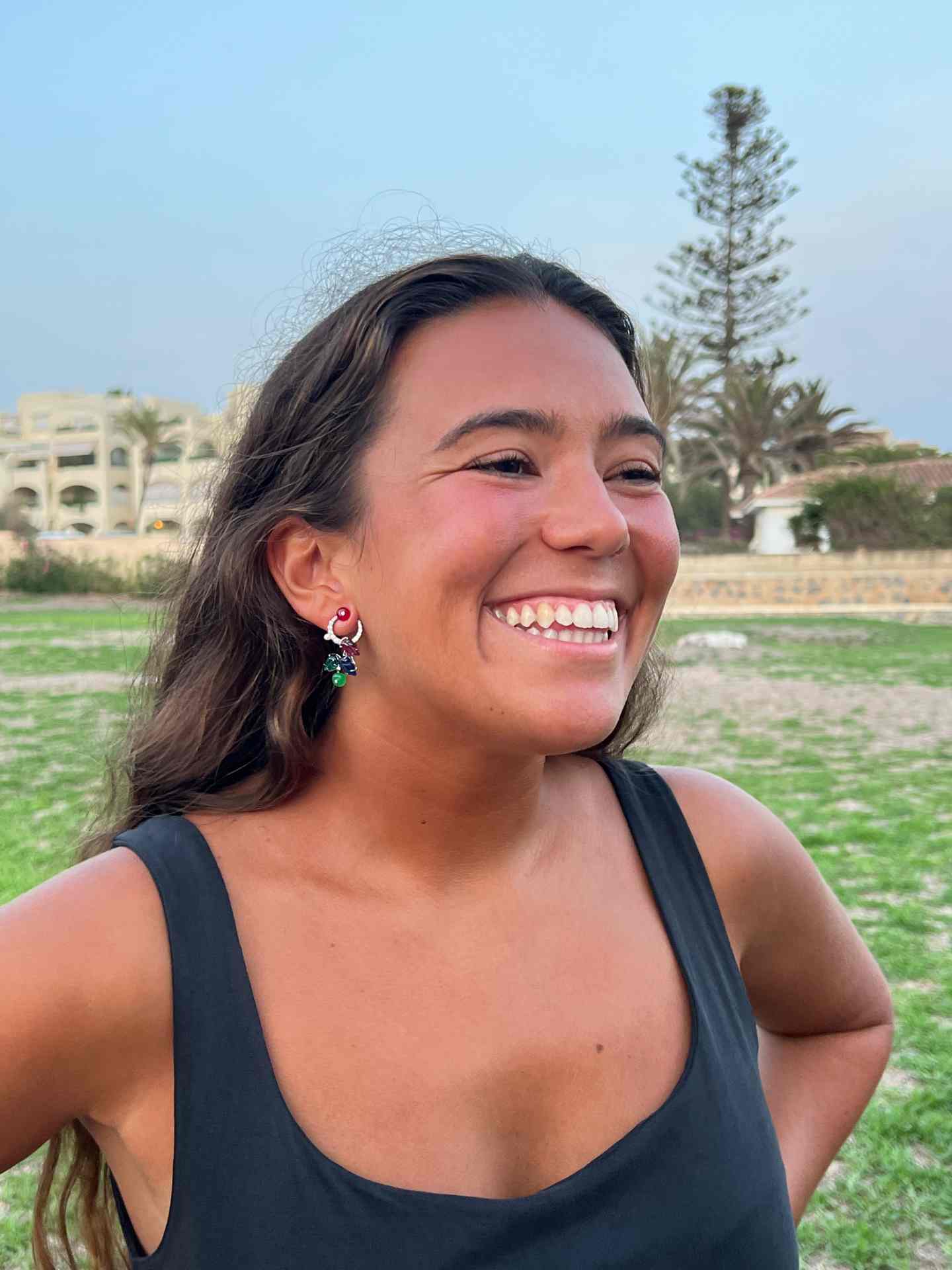 SIMONE earrings, in sterling silver with tutti frutti