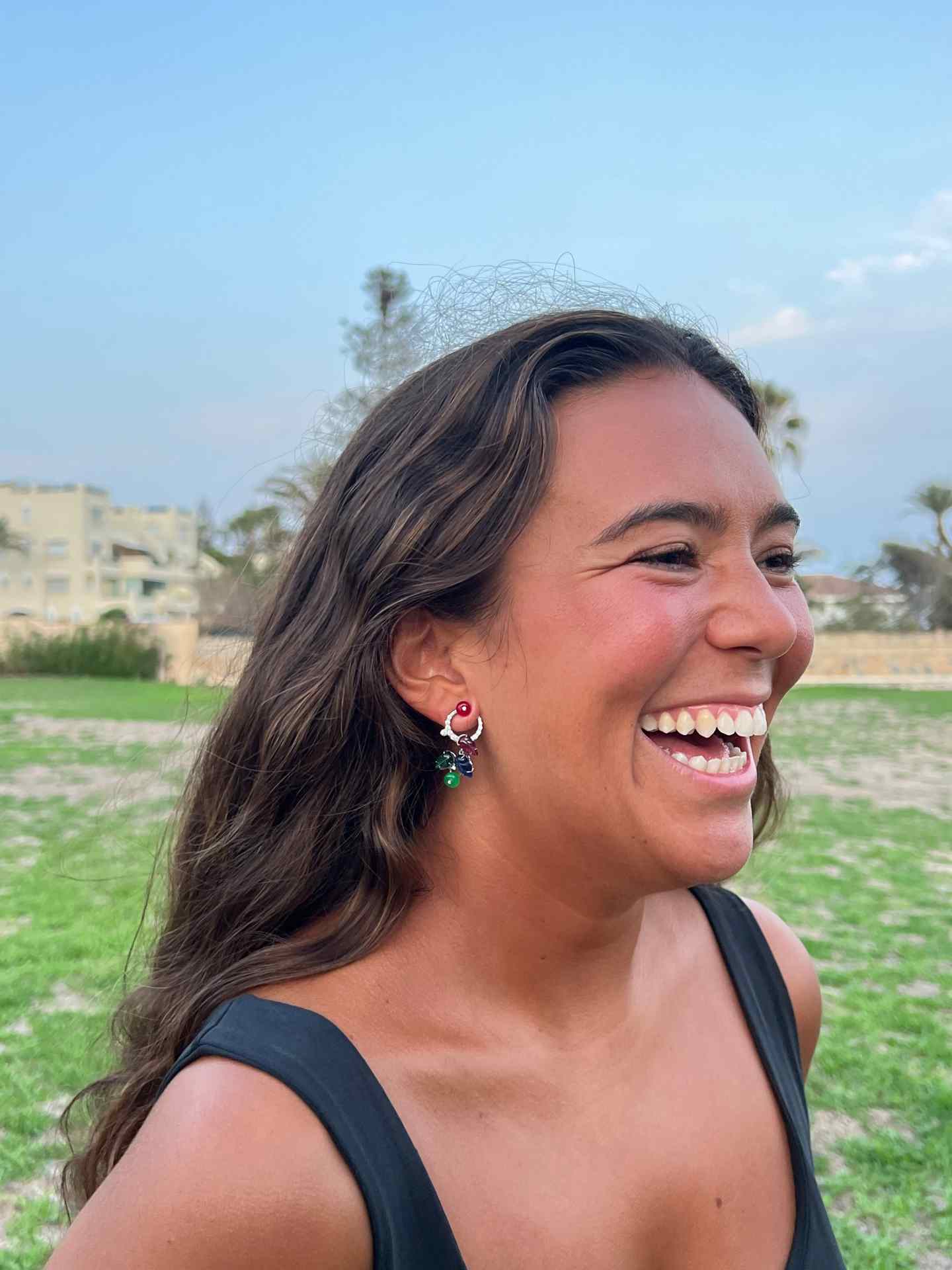 SIMONE earrings, in sterling silver with tutti frutti