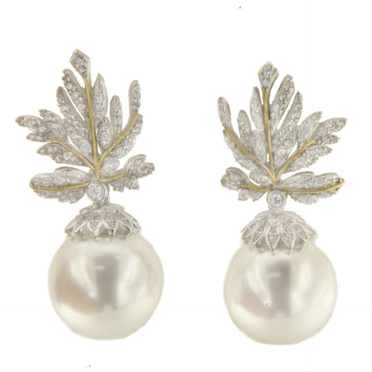 GALAPAGOS sterling silver earrings with pearls and cubic zirconia