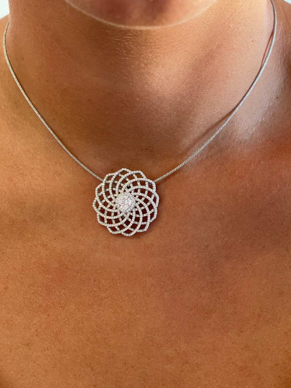 OMAN decorative spacer in sterling silver and cubic zirconia