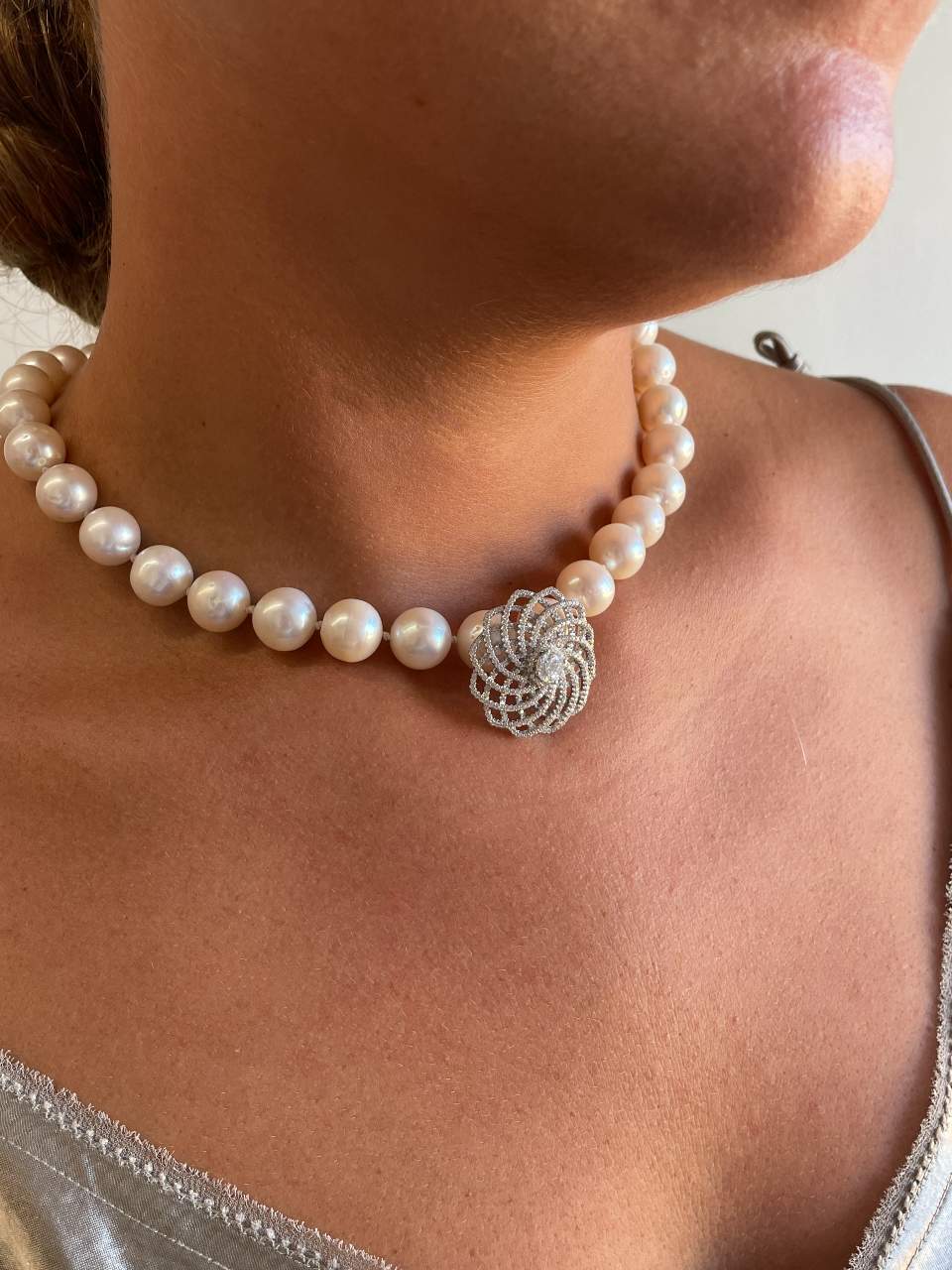 OMAN decorative spacer in sterling silver and cubic zirconia