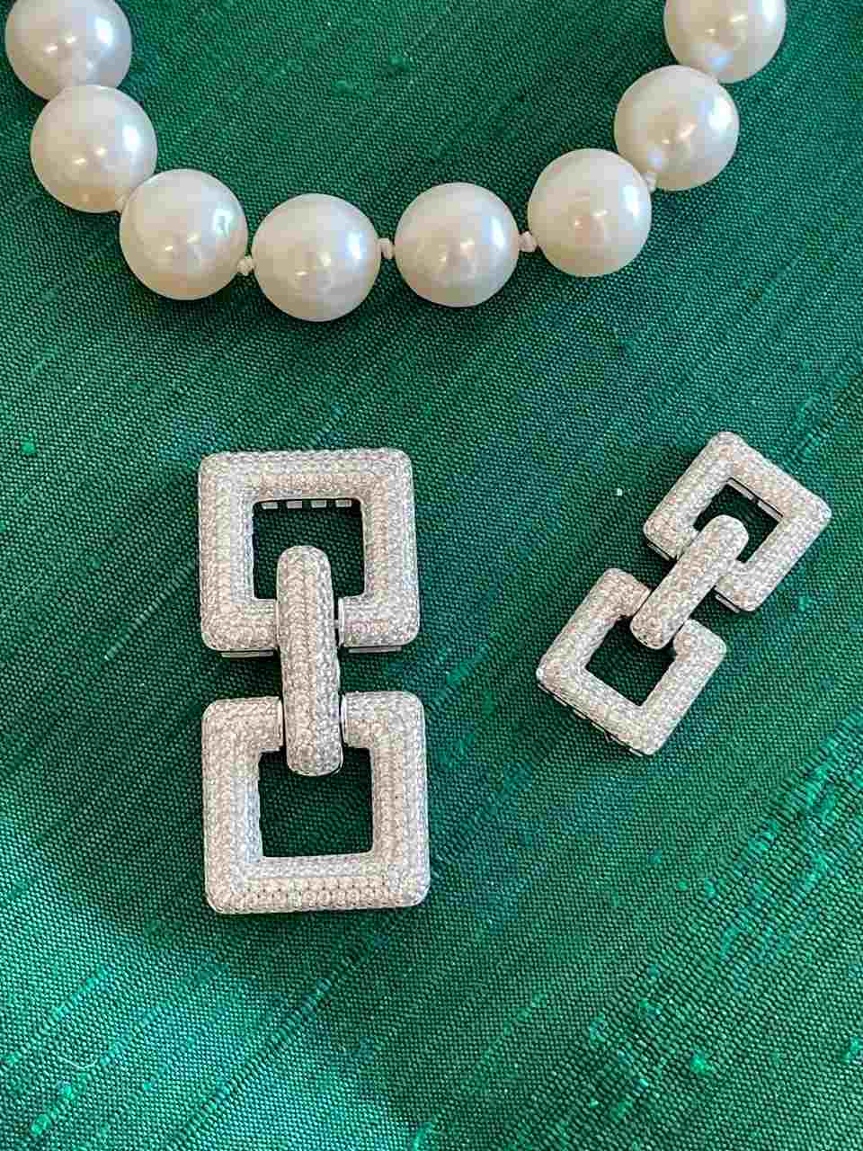 KOSOVO necklace clasp in sterling silver and cubic zirconia