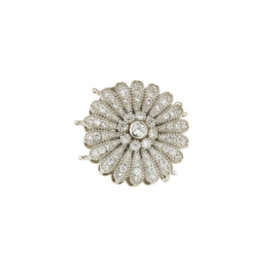 CALIFORNIA flower clasp in sterling silver and cubic zirconia