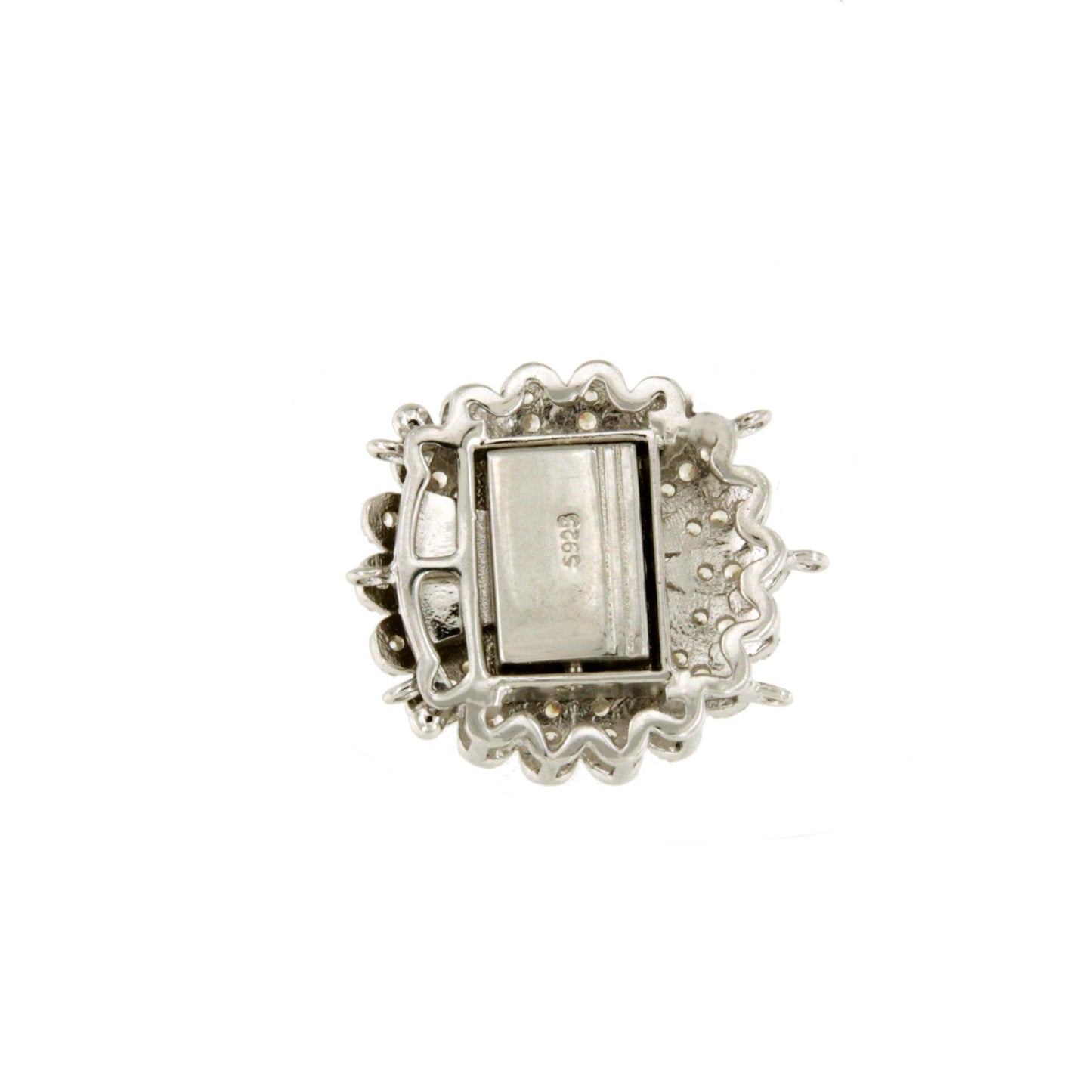 CALIFORNIA flower clasp in sterling silver and cubic zirconia