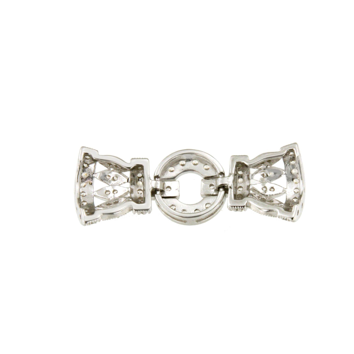 VIENNA art deco centerpiece in sterling silver and cubic zirconia