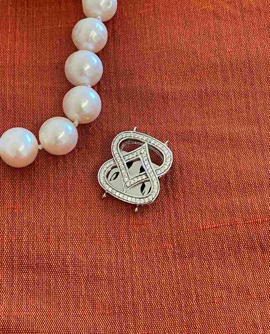 SENEGAL necklace clasp in sterling silver and cubic zirconia