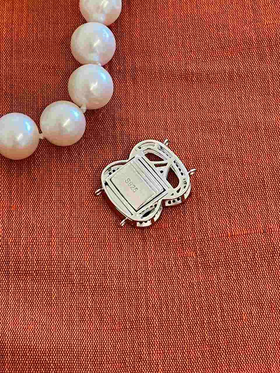 SENEGAL necklace clasp in sterling silver and cubic zirconia