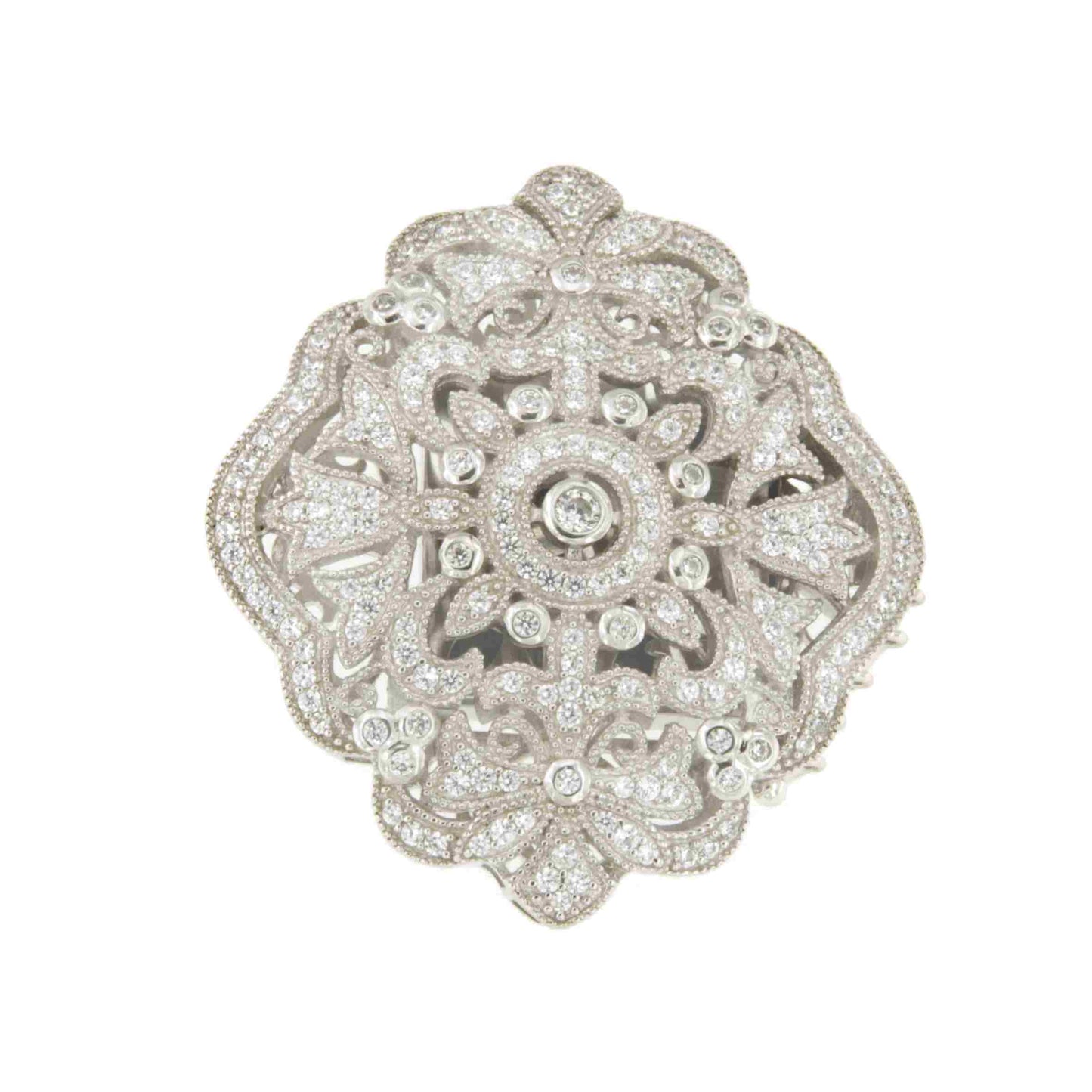 BELICE art deco clasp in sterling silver and cubic zirconia