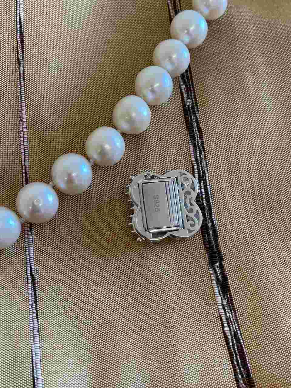 Morocco necklace clasp in sterling silver and cubic zirconia