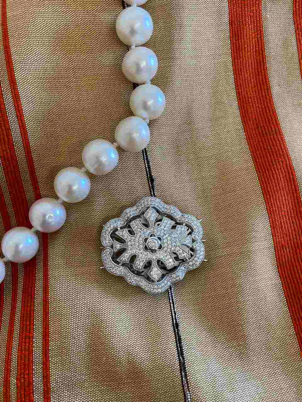 CARTAGO art deco clasp in sterling silver and cubic zirconia