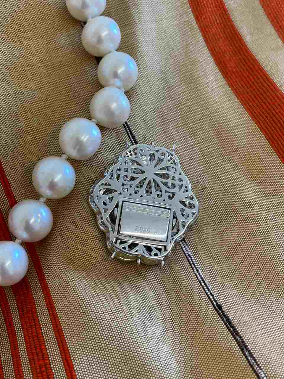 CARTAGO art deco clasp in sterling silver and cubic zirconia