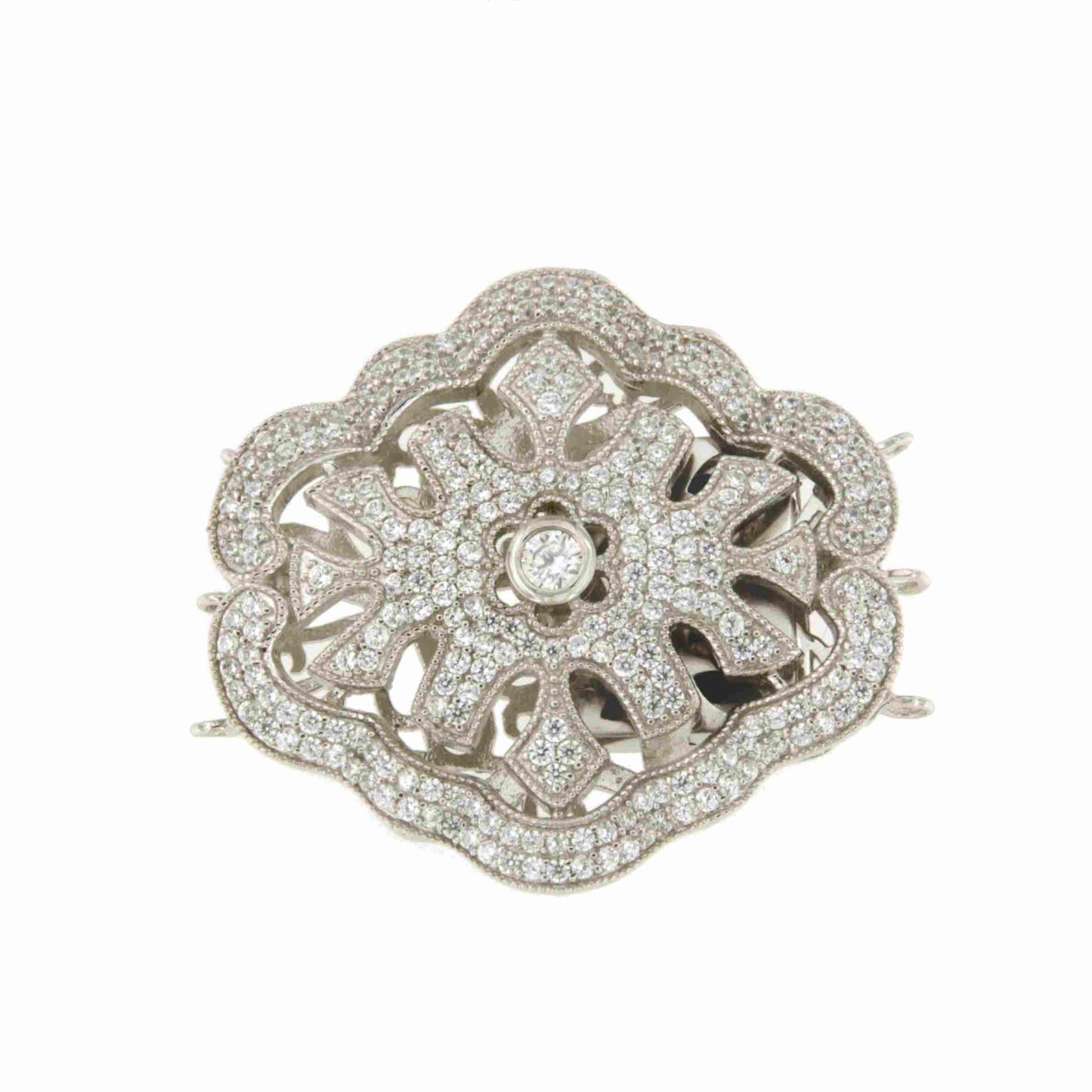 CARTAGO art deco clasp in sterling silver and cubic zirconia