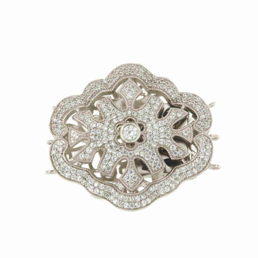 CARTAGO art deco clasp in sterling silver and cubic zirconia