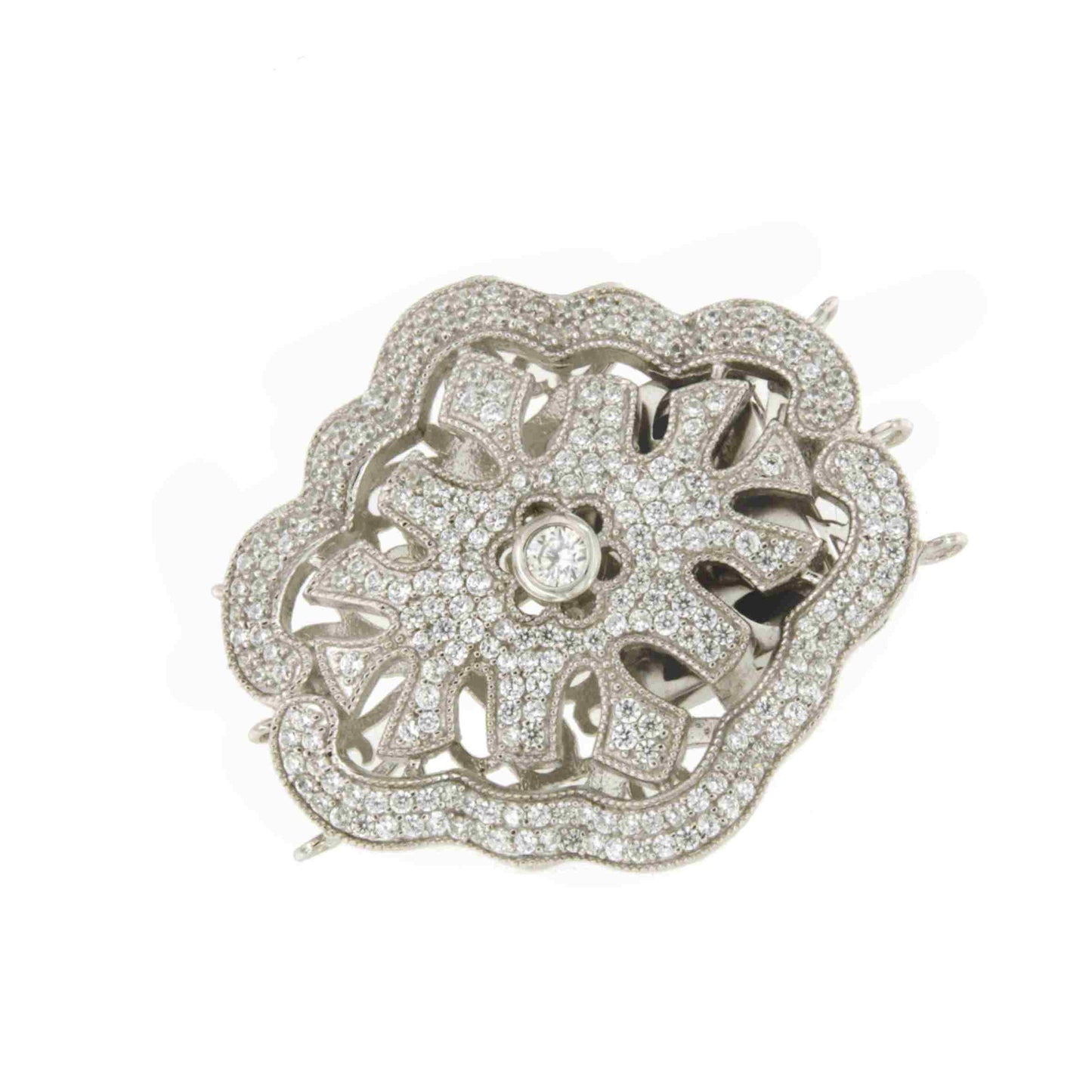 CARTAGO art deco clasp in sterling silver and cubic zirconia