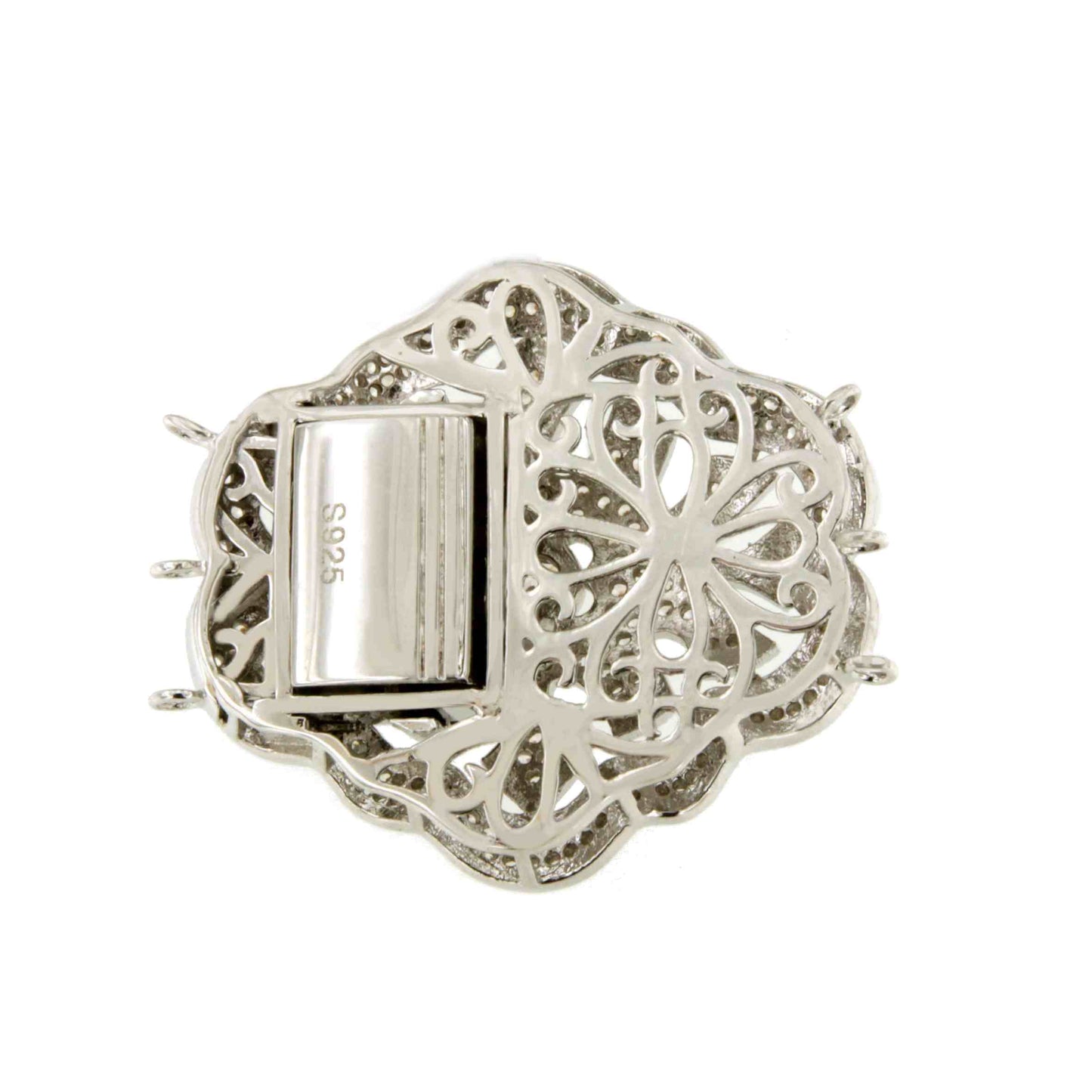 CARTAGO art deco clasp in sterling silver and cubic zirconia