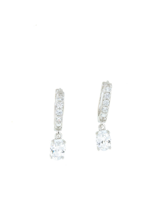 SAMOA dangling earrings in sterling silver with cubic zirconia.