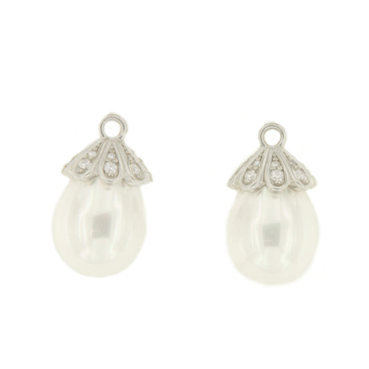 ZANZIBAR silver pendant with pearl and cubic zirconia cap