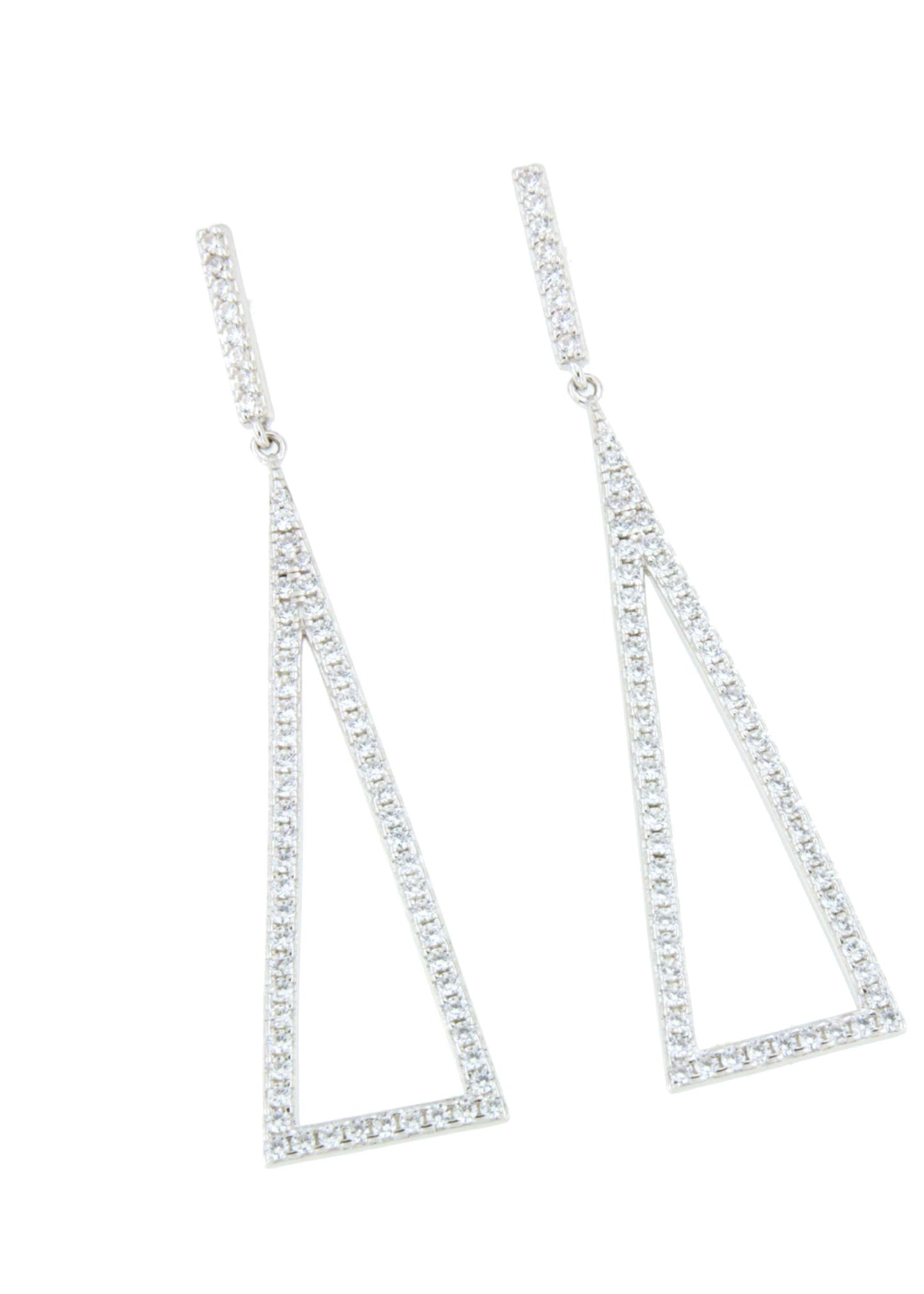 Pendientes IPANEMA largos en plata de primera ley con circonitas.