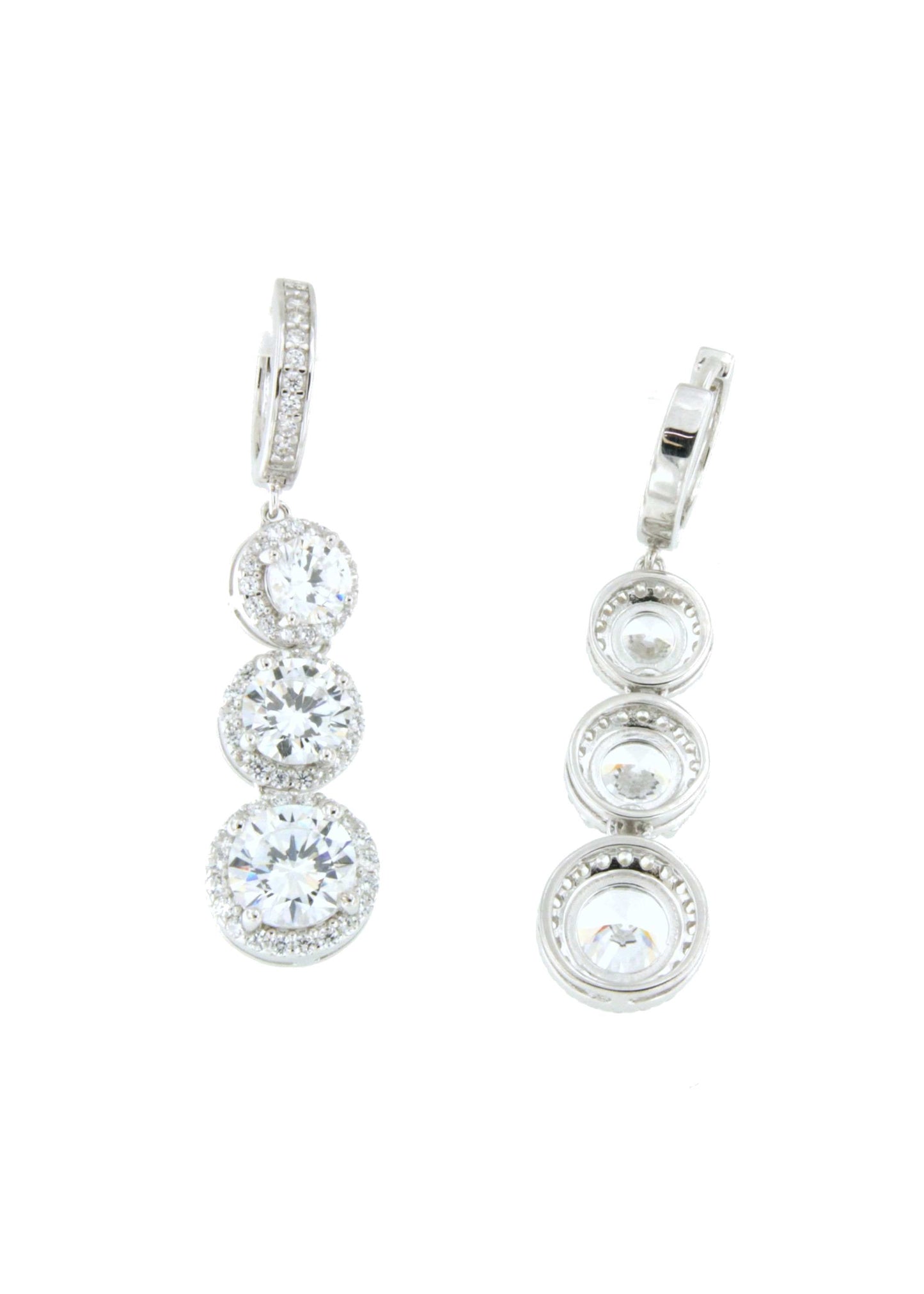 Pendientes OPORTO largos en plata de primera ley con circonitas.