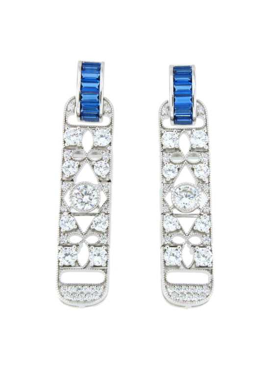 BAVARIA art deco earrings in sterling silver with cubic zirconia