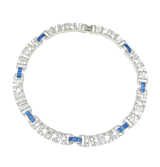 MONTENEGRO art deco choker in sterling silver with cubic zirconia