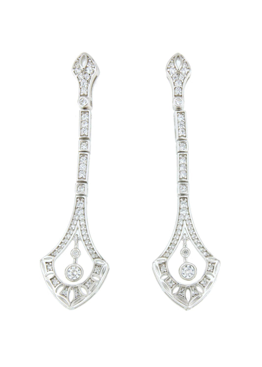 ZAGREB art deco earrings in sterling silver with cubic zirconia