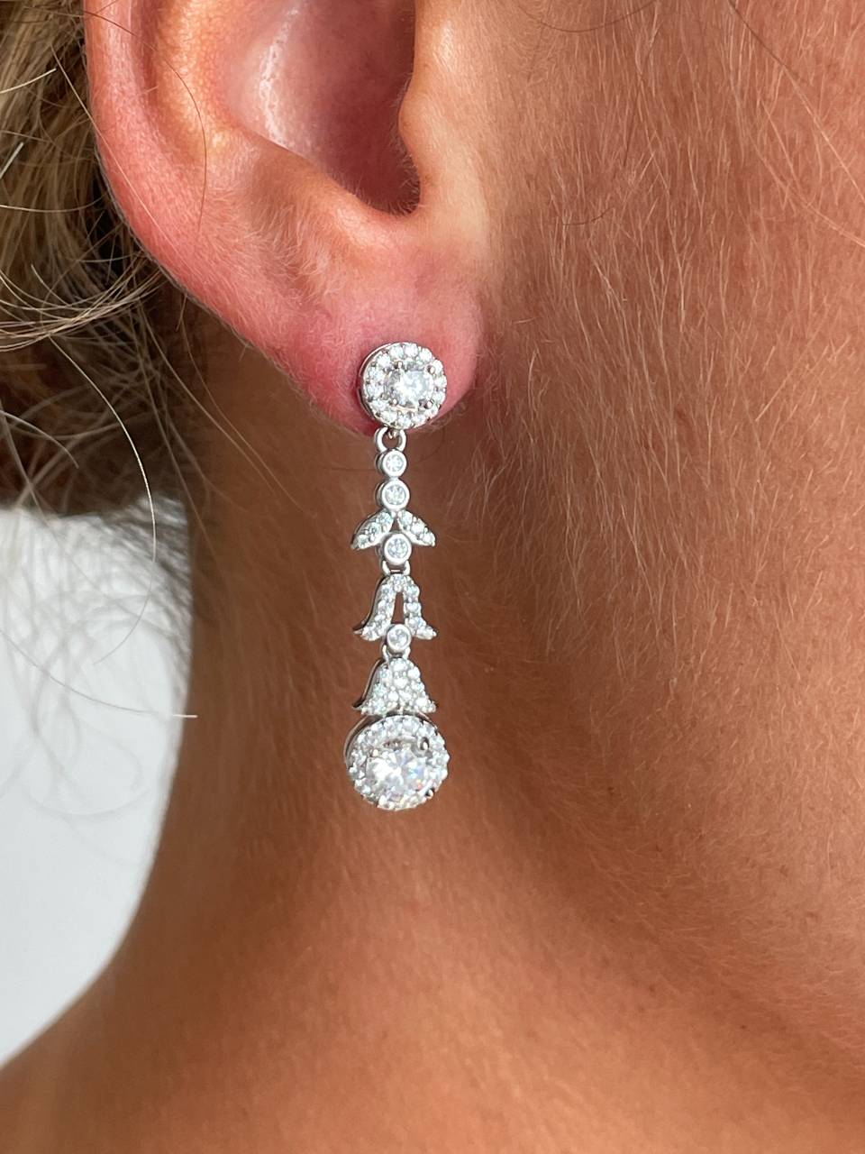 Copenhagen detachable earrings in sterling silver with cubic zirconia
