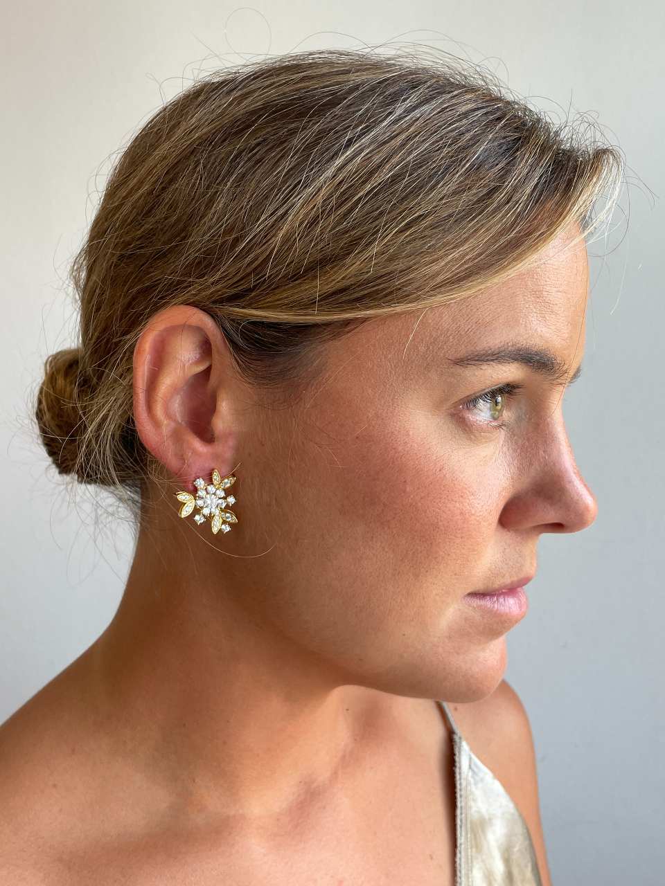 Detachable TAHITI earrings in sterling silver with cubic zirconia and pearls