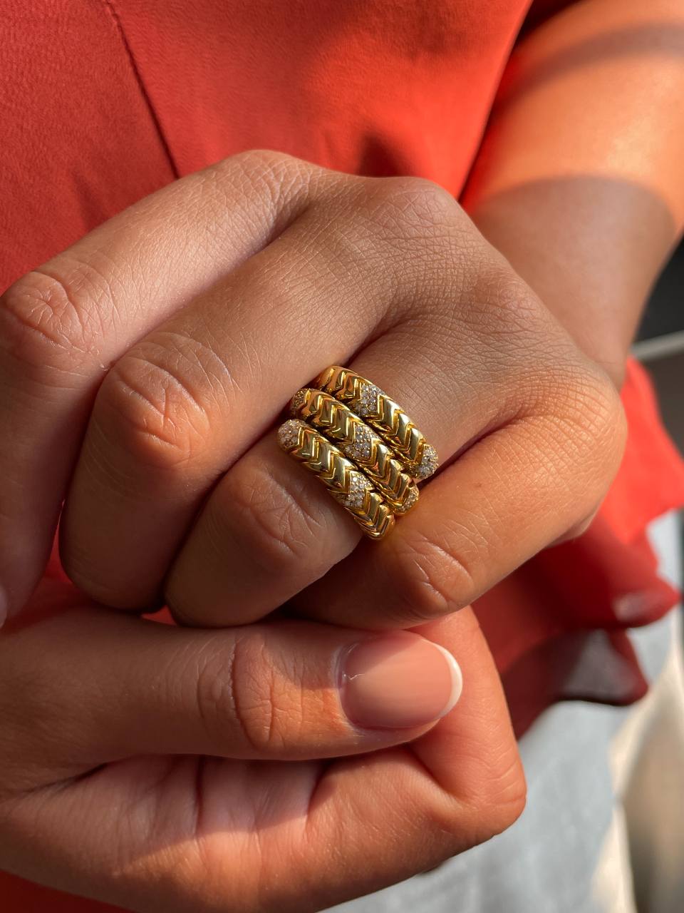 Anillo RIMA plata 1ª ley bañada oro 18 ktes