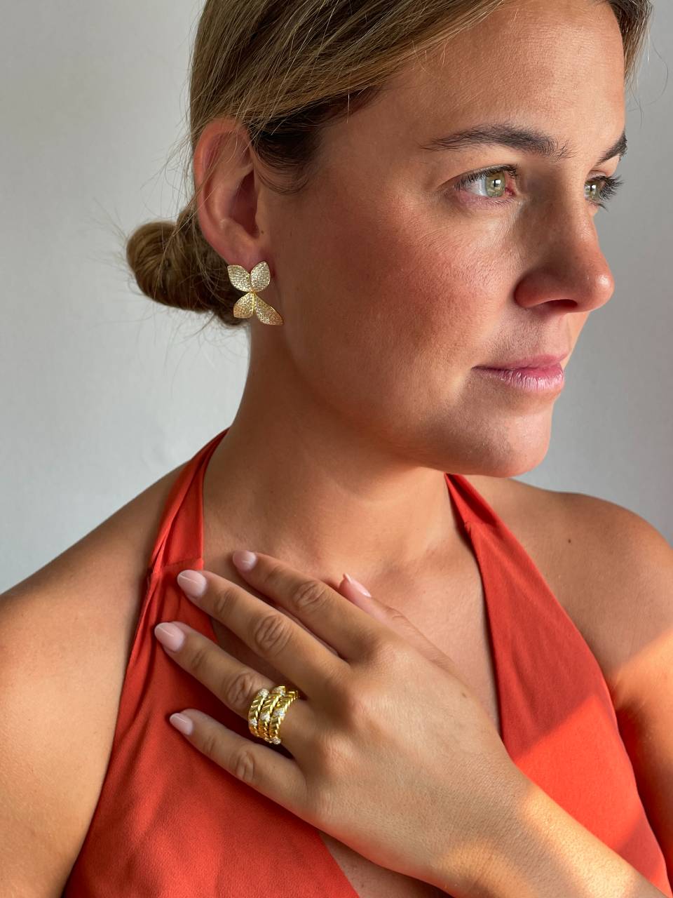 Anillo RIMA plata 1ª ley bañada oro 18 ktes