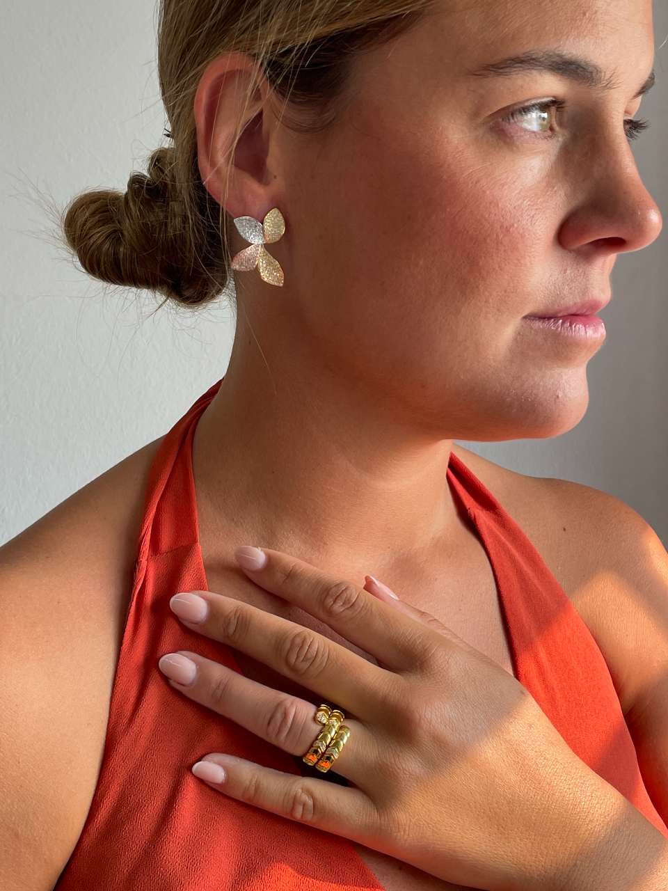 Anillo VELA plata 1ª ley bañada oro 18 ktes