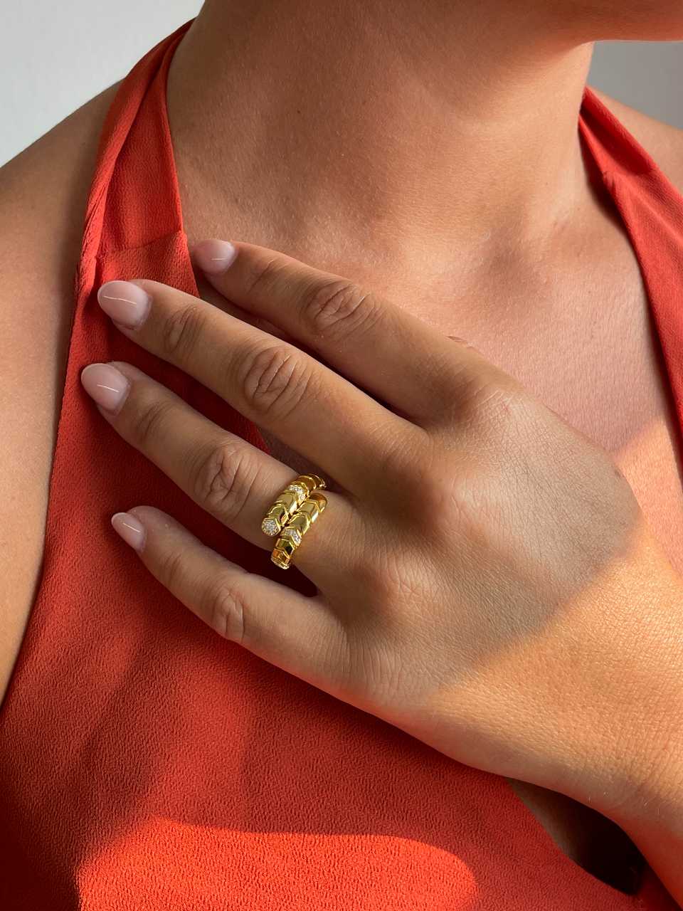 Anillo SOMA plata 1ª ley bañada oro 18 ktes