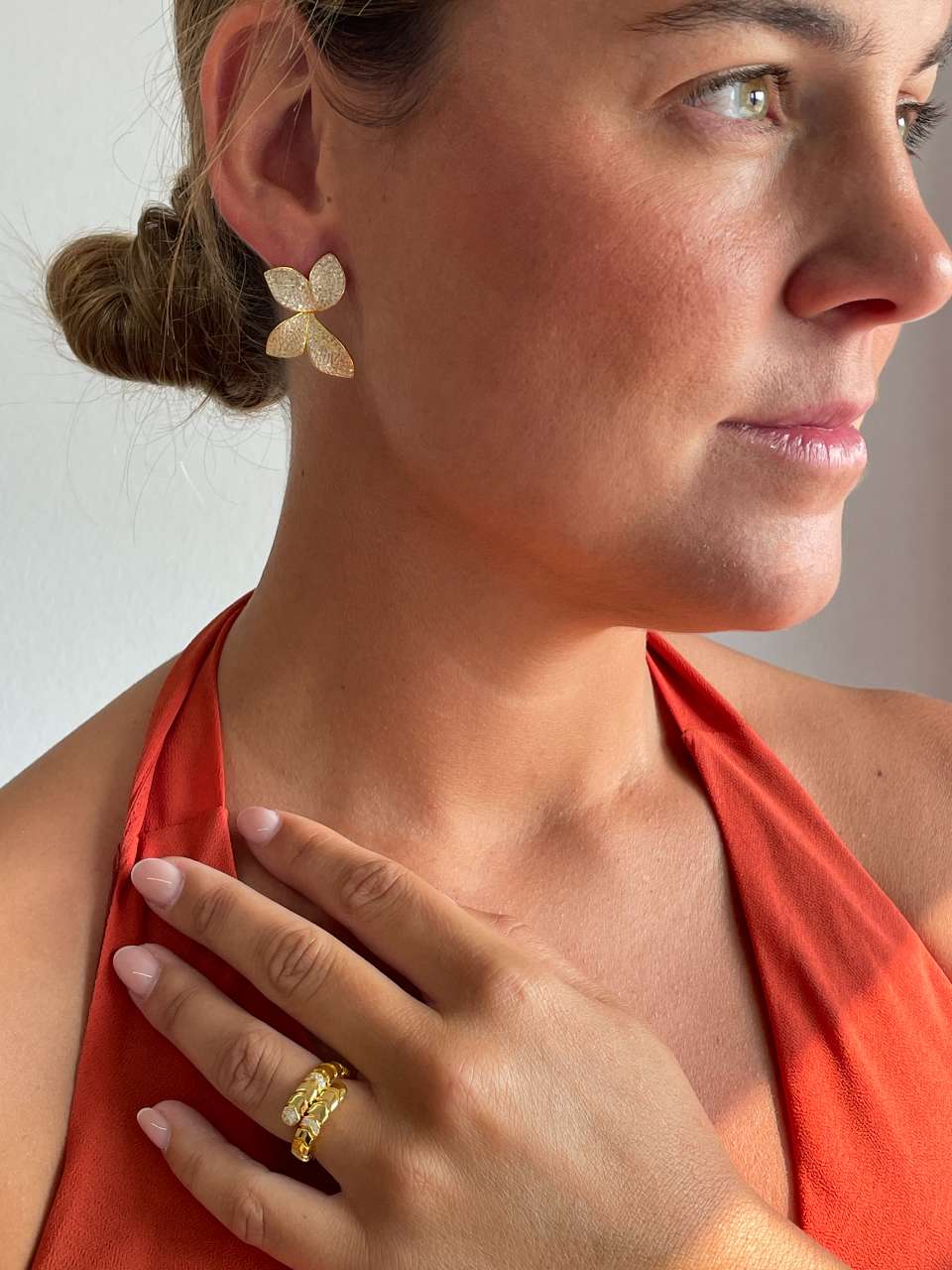 Anillo SOMA plata 1ª ley bañada oro 18 ktes