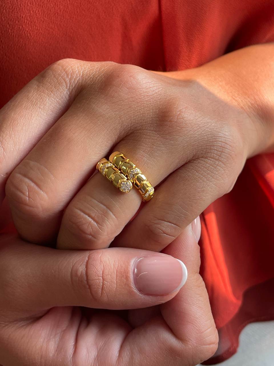 Anillo SOMA plata 1ª ley bañada oro 18 ktes