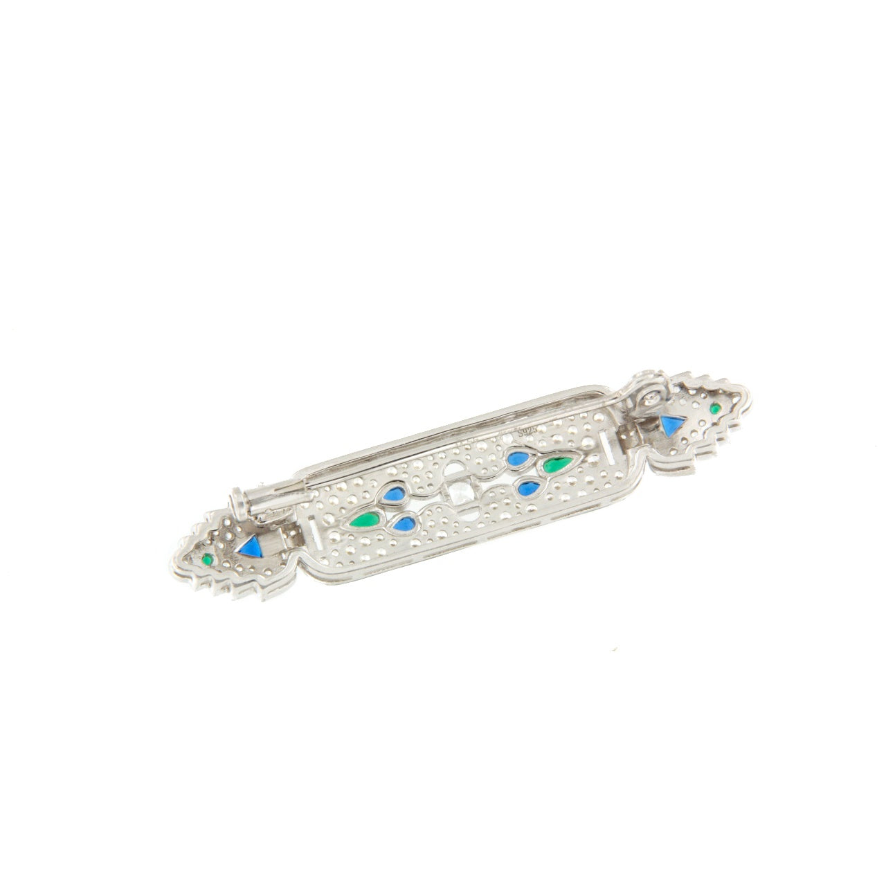 Broche SENDA art decó de plata de ley con circonitas