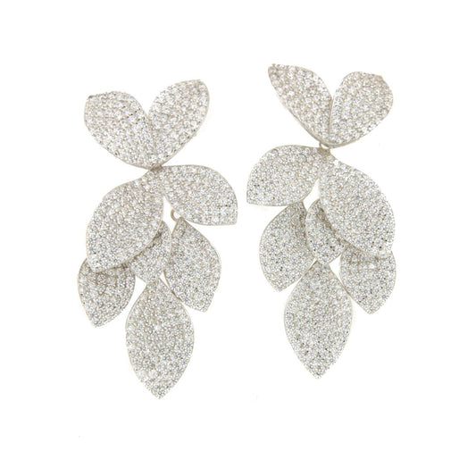 Pendientes largo CLOE en plata de ley con circonitas