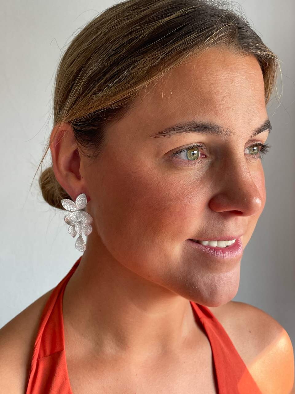 Pendientes largo CLOE en plata de ley con circonitas