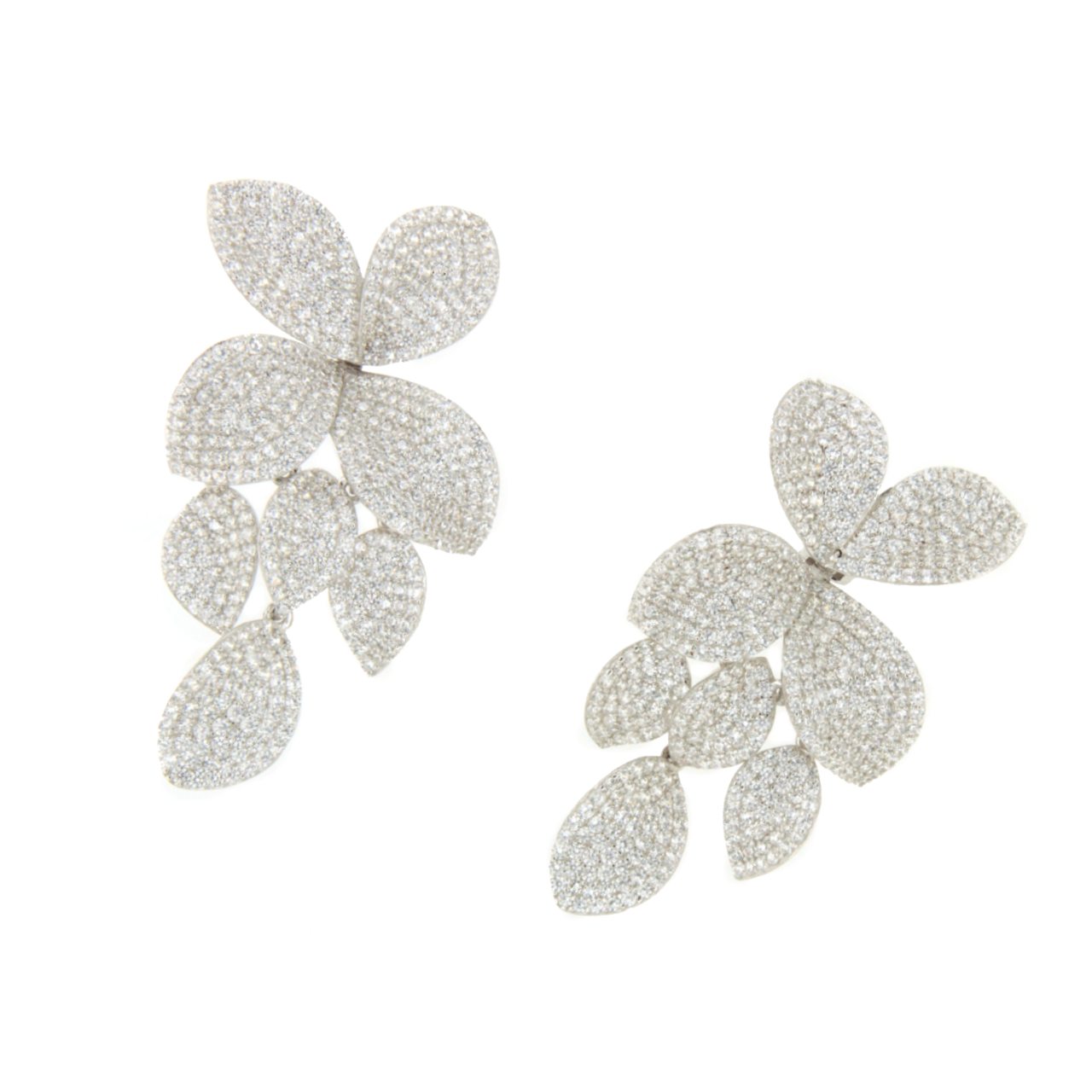 Pendientes largo CLOE en plata de ley con circonitas