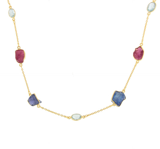 Heart necklace in sterling silver with 18k gold plating