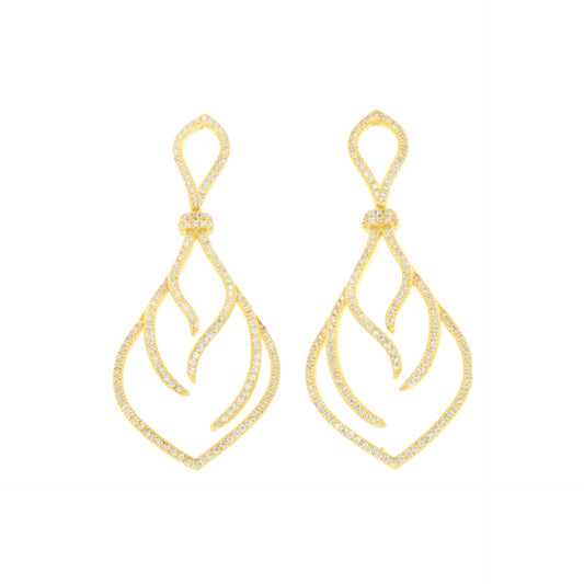 ELEA earrings in sterling silver plated in 18-karat gold with cubic zirconia