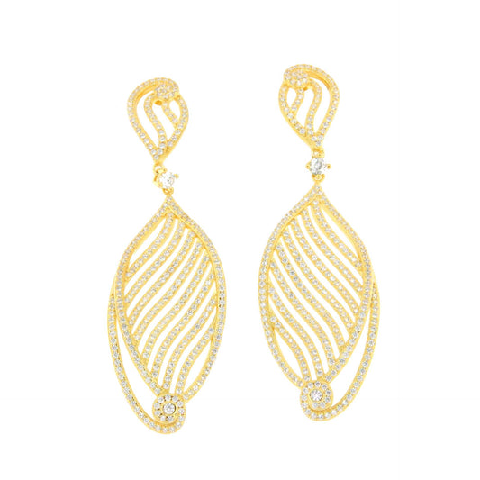 ISORA earrings, in sterling silver plated in 18-karat gold with cubic zirconia