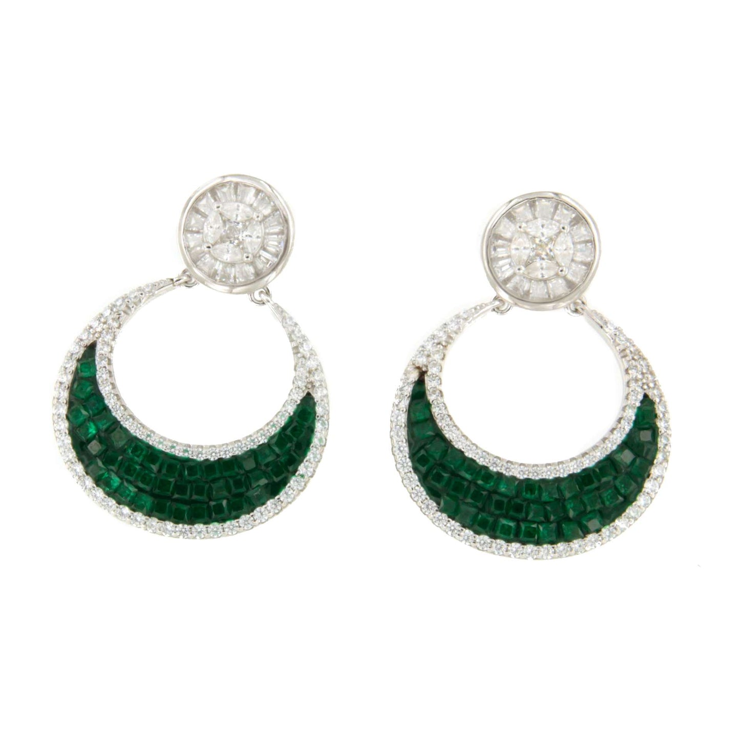 Pendientes SELANE, en plata 1ª ley con circonitas en engaste invisible