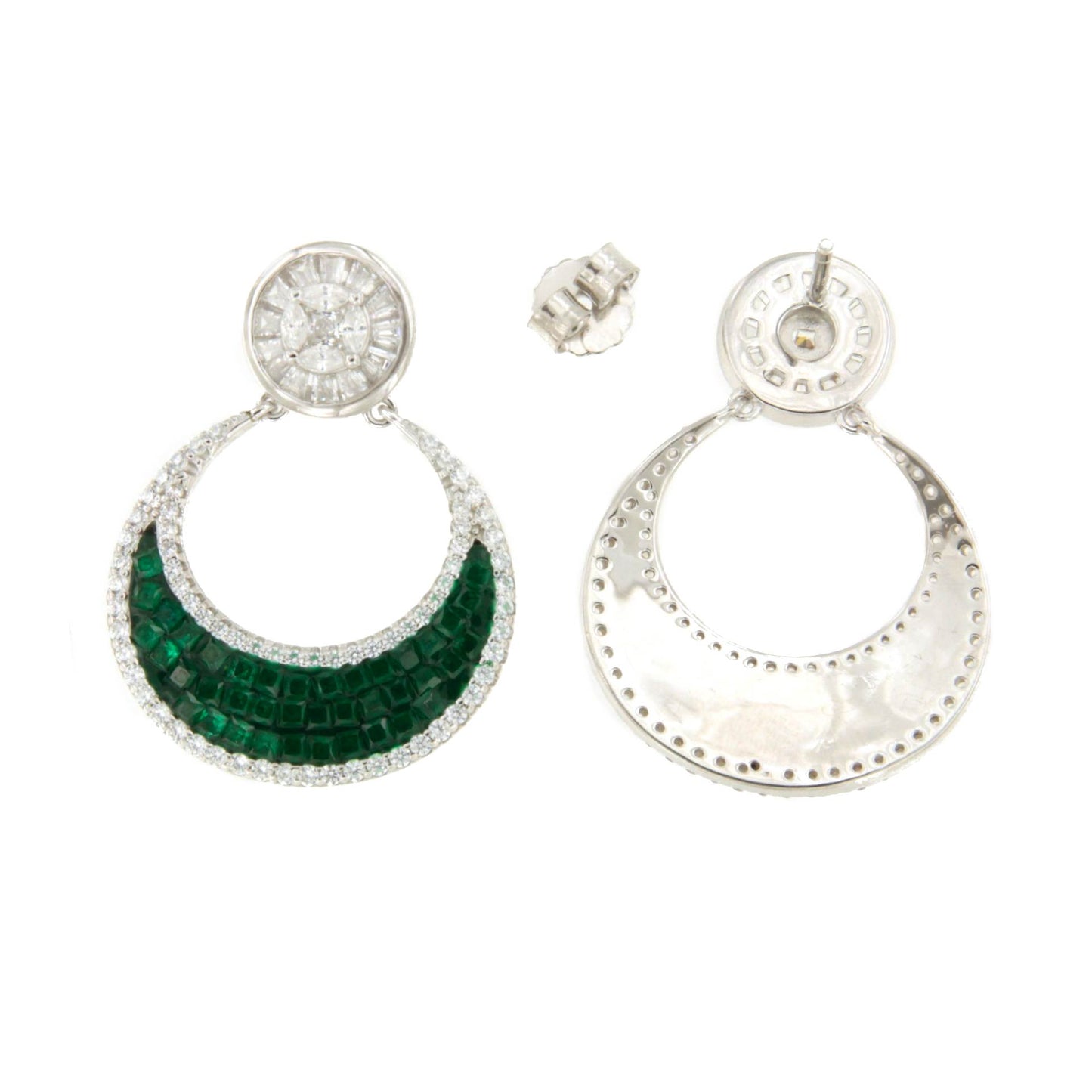 Pendientes SELANE, en plata 1ª ley con circonitas en engaste invisible